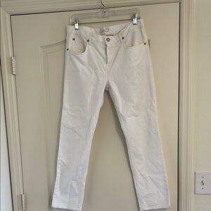 7 For All Mankind White Straight Jeans